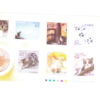 猫のシール式切手